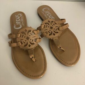 Sam Edelman Circus Tan Patten Leather Sandals